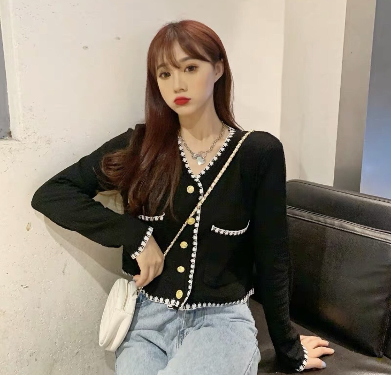 ☀️Áo CROPTOP GÂN TAY DÀI PHỐI REN