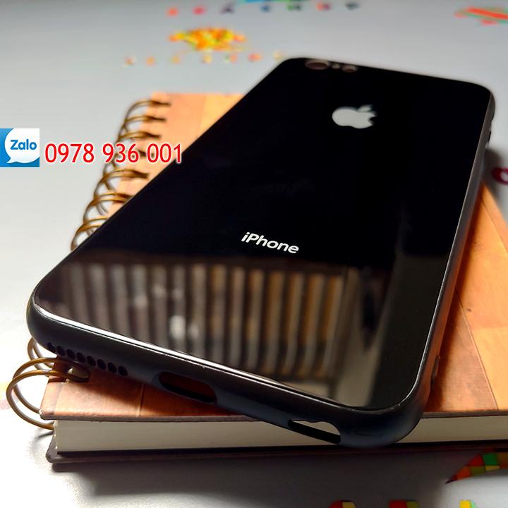 [TẶNG CƯỜNG LỰC] Ốp lưng iPhone 6 Plus / 6S Plus lưng kính (đen)
