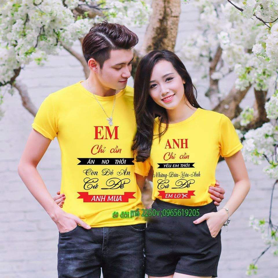 Áo đôi với người yêu- áo đôi nam nữ mùa hè- áo cặp đôi tình yêu chất cotton mịn mát giá sĩ