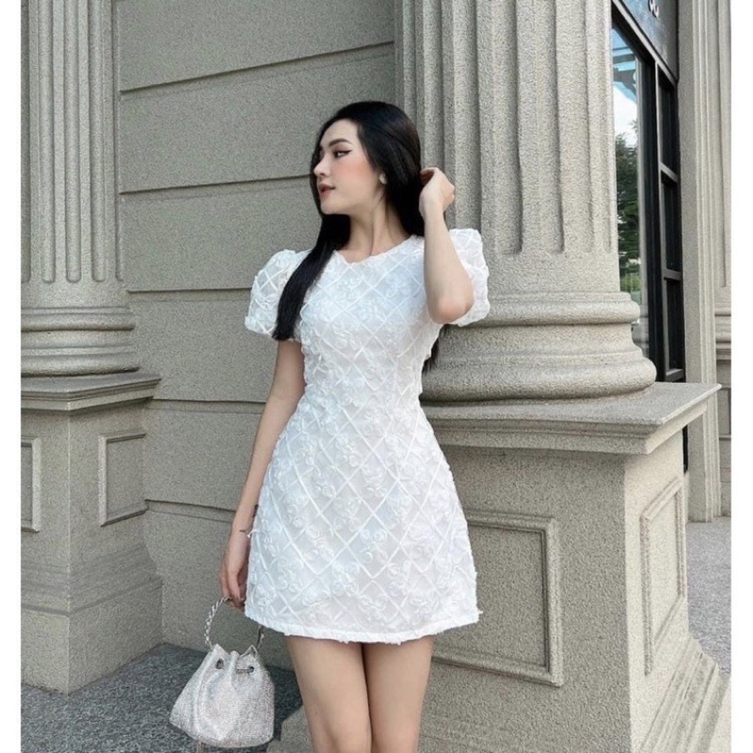 Váy babydoll phồng hở lưng vải xốp tacta cao cấp dáng xoè tay ngắn tiểu thư  công chúa đi tiệc sang trọng | Shopee Việt Nam