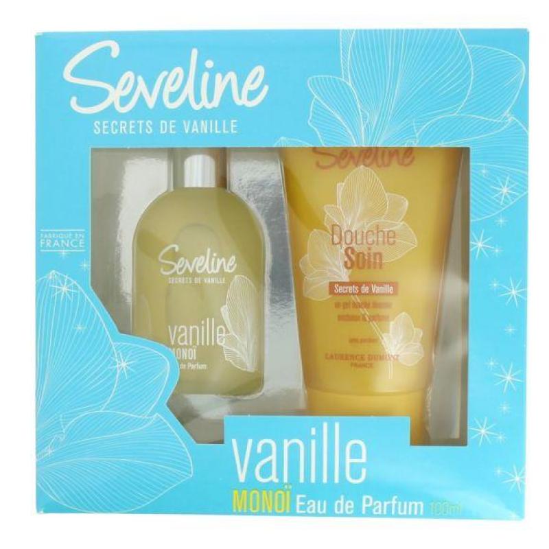Set Gel tắm + Nước hoa Seveline Coffret Secrets de Vanille MONOI - Eau de Parfum (Xanh) cao cấp