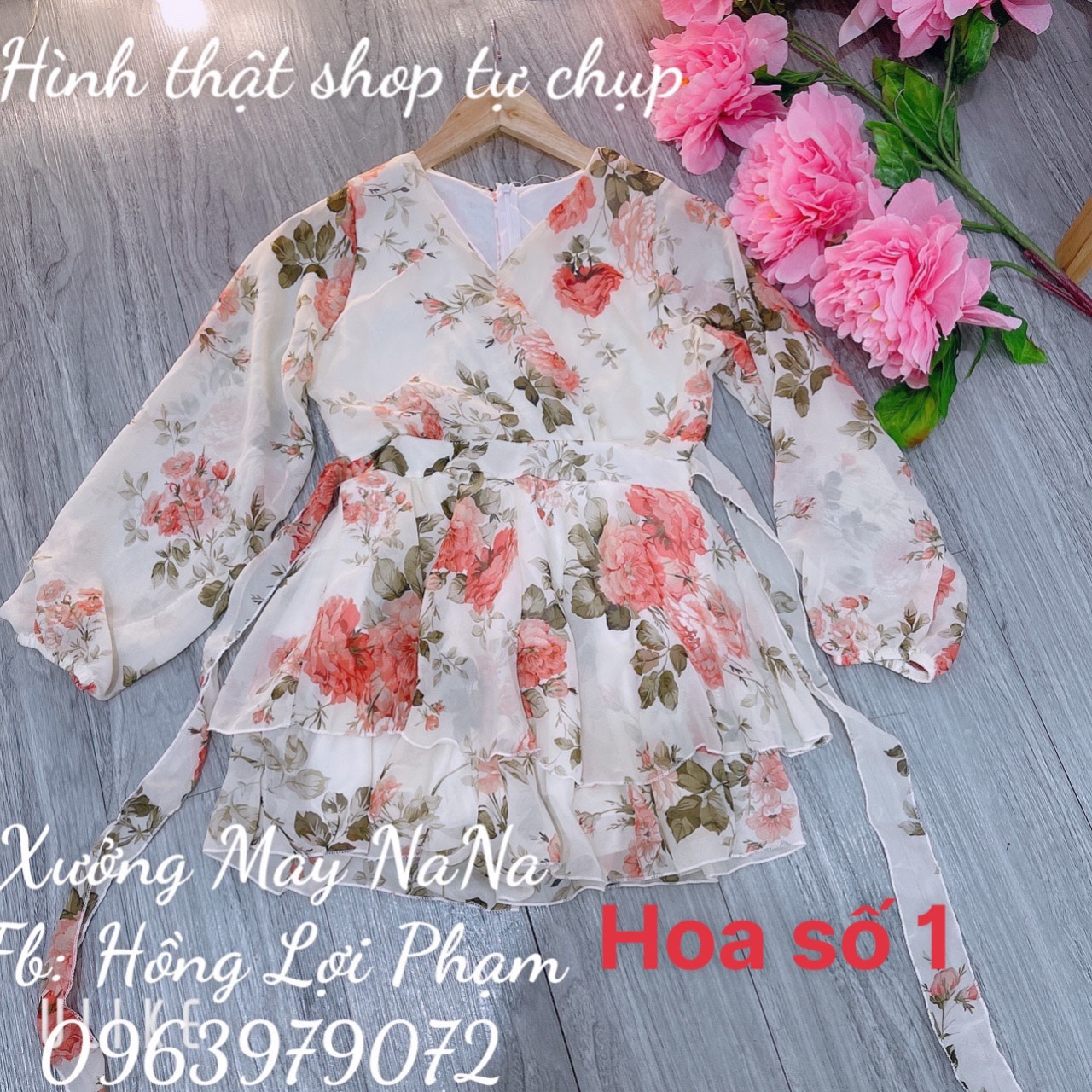 Jum hoa tay dài cột nơ