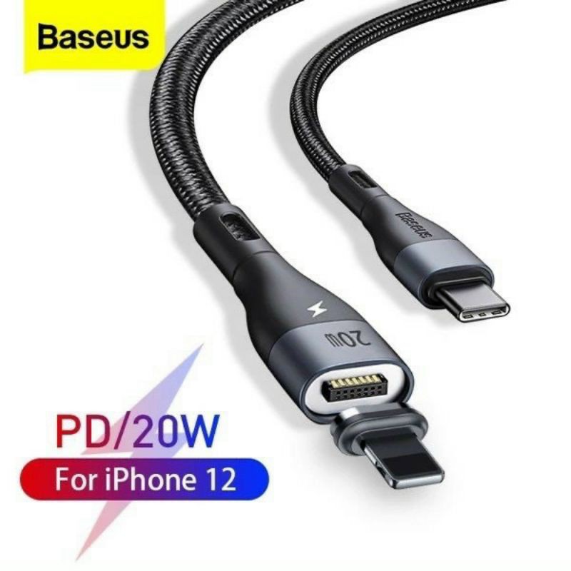 Dây sạc nhanh iphone pd 20w baseus - cáp nam châm type c to lightning - sạc nhanh cho iphone 12/11/x - bảo hành 06 tháng