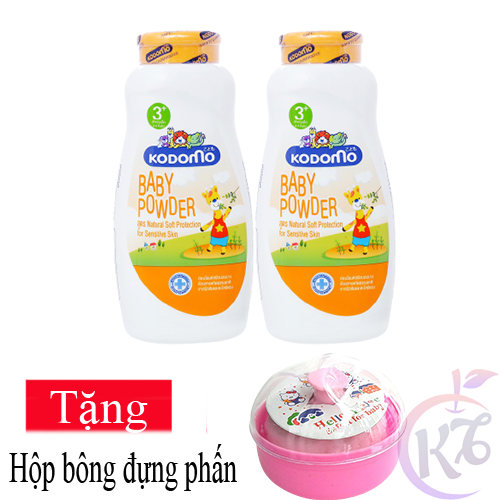 Combo 2 chai Phấn Kodomo 160g Protection chống côn trùng Tặng 1 hộp đựng phấn màu ngẫu nhiên - phấn rôm cho bé