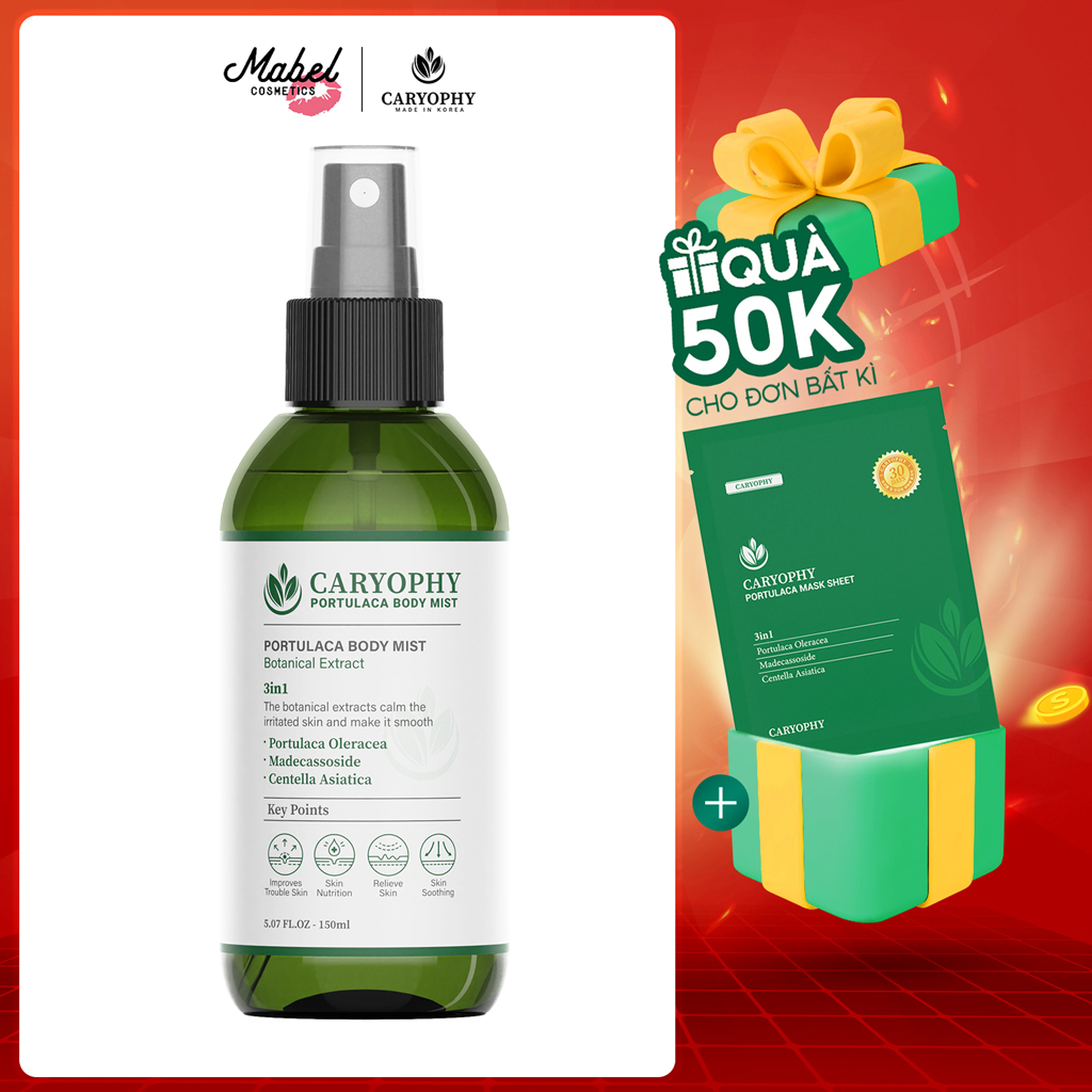 Xịt mụn lưng Caryophy Portulaca Body Mist 150ml