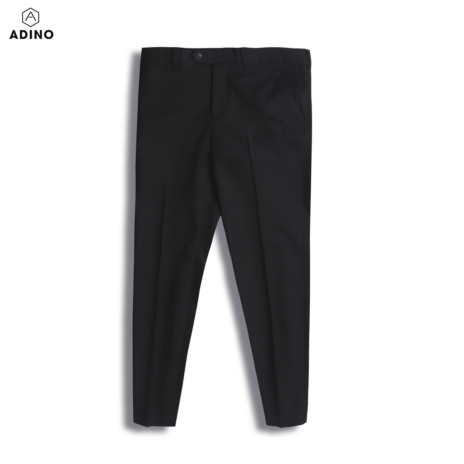 Quần tây công sở nam màu đen ADINO vải cotton dày không bai không xù ống đứng hơi côn trẻ trung Q02