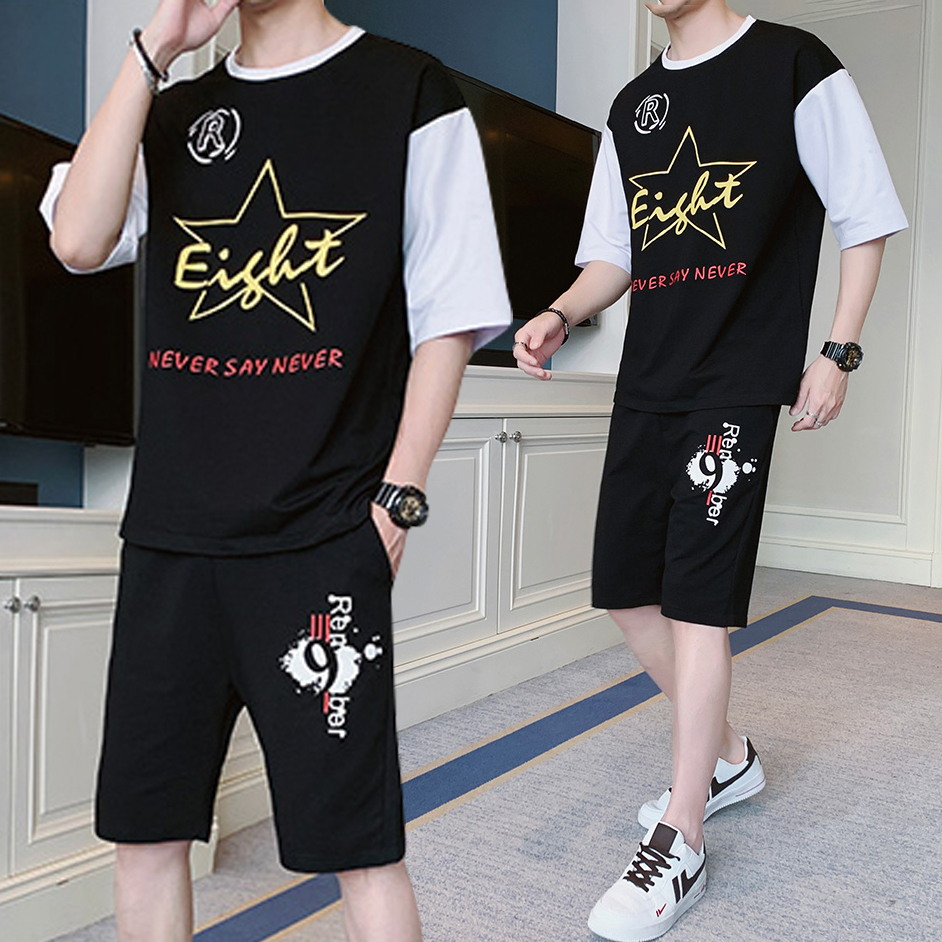 [ Voucher Giảm 50% ] Bộ Quần Áo Nam Mùa Hè Tay Ngắn EIGHT Phối Màu Xu Hướng Hàn Quốc Trẻ Trung Cá Tính Shiny Sunday MEN QA 088