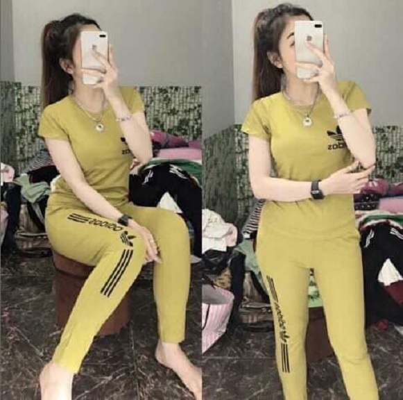 Set đồ bộ thun quần dài áo cộc tay cho nữ