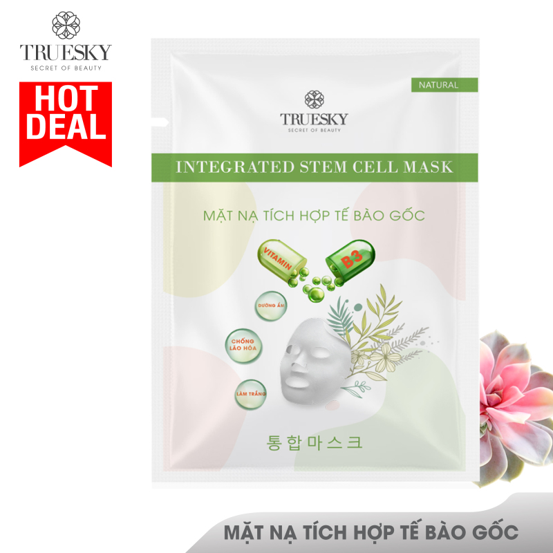 Mặt nạ giấy tích hợp tế bào gốc Truesky giúp làm sáng da, dưỡng ẩm và ngăn ngừa lão hoá - Integrated Steam Cell Mask