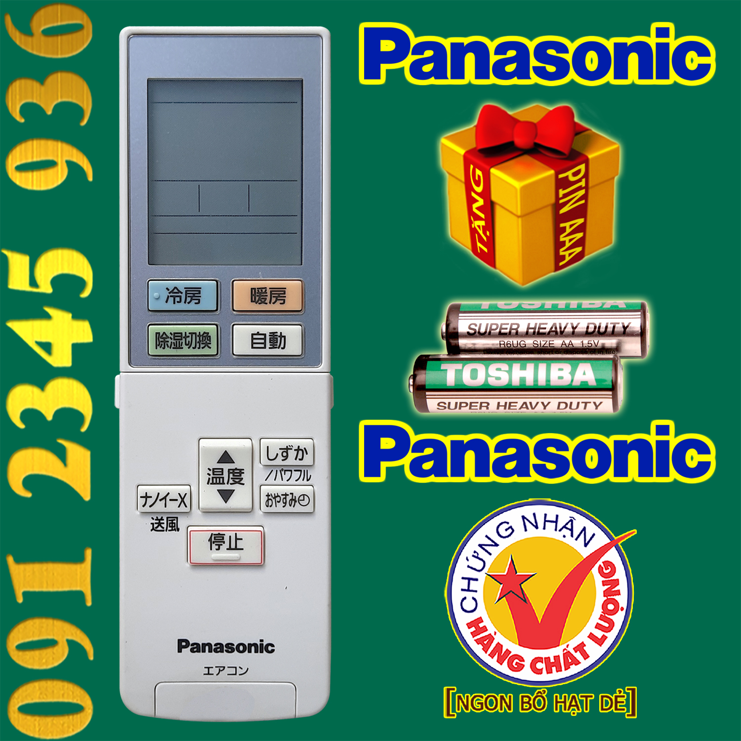 Điều khiển PANASONIC [NỘI ĐỊA] + [HÀNG ĐẸP] cho điều hòa. (Mẫu số 20)