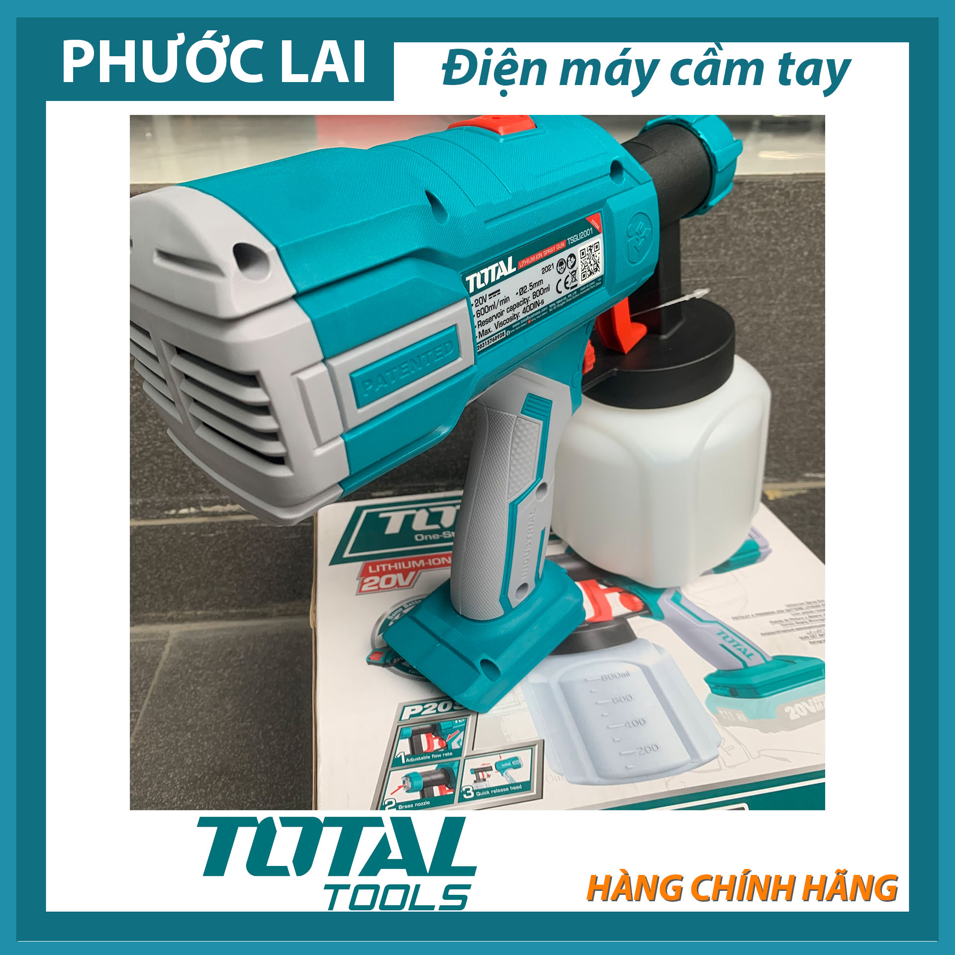 Súng Phun sơn dùng pin Lithium Total TSGLI2001