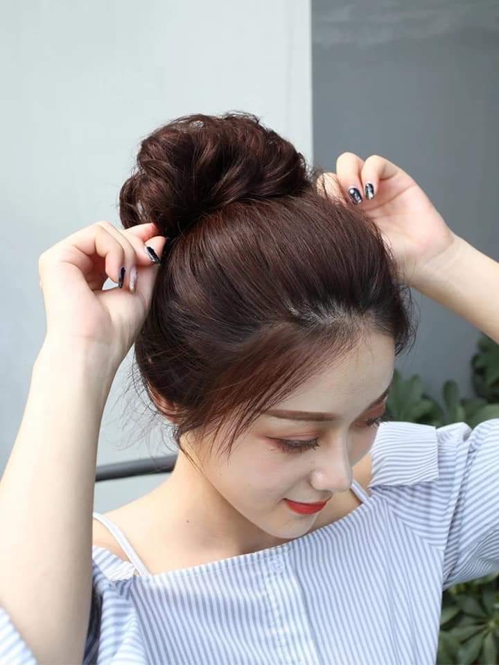 TÓC GIẢ BÚI CỘT XOĂN SIÊU DỄ THƯƠNG