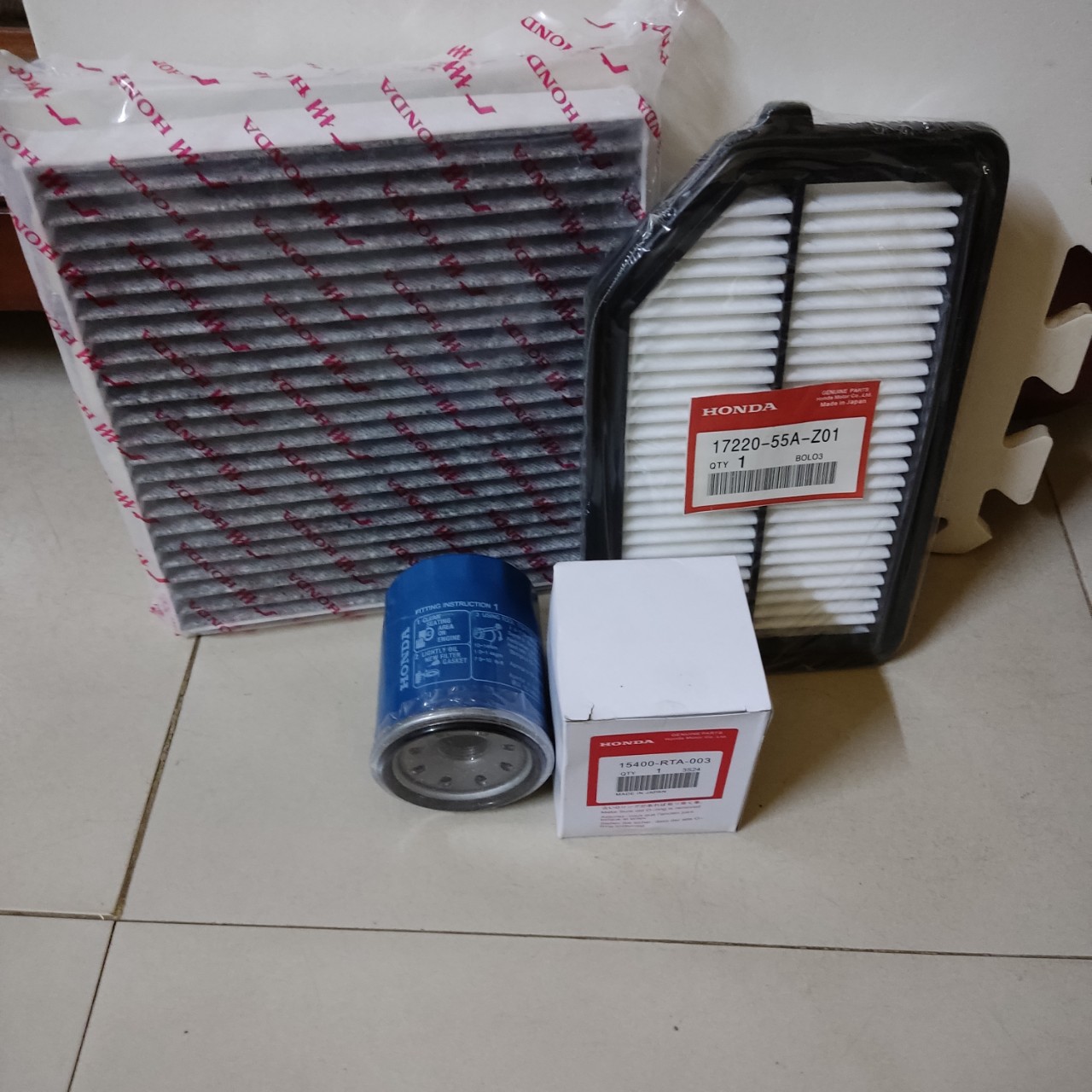 Combo 3 Lọc Honda city từ 2015-2019  (Lọc gió điều hòa, Lọc nhớt, lọc gió động cơ)