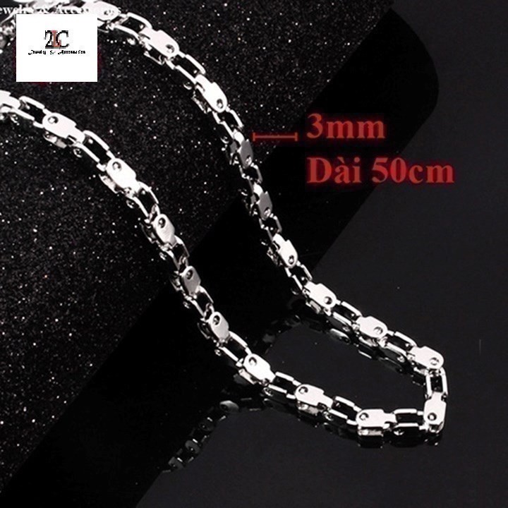 Dây chuyền nam inox mắc xích 3mm cá tính không đen- qcdc15