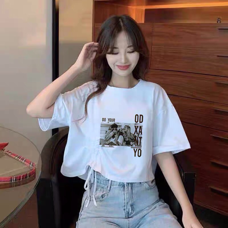 ÁO CROPTOP RÚT DÂY HÌNH CUTE