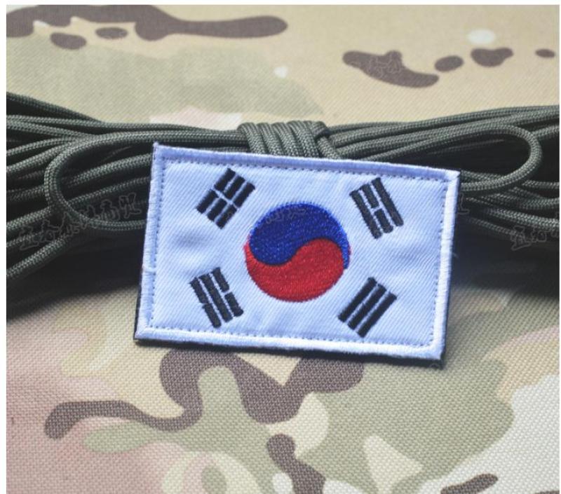 Patch Velcro logo cờ Hàn quốc, cờ lính Hàn quốc, cờ Việt Nam trang trí balo lính nón lính có sẵn mặt bông