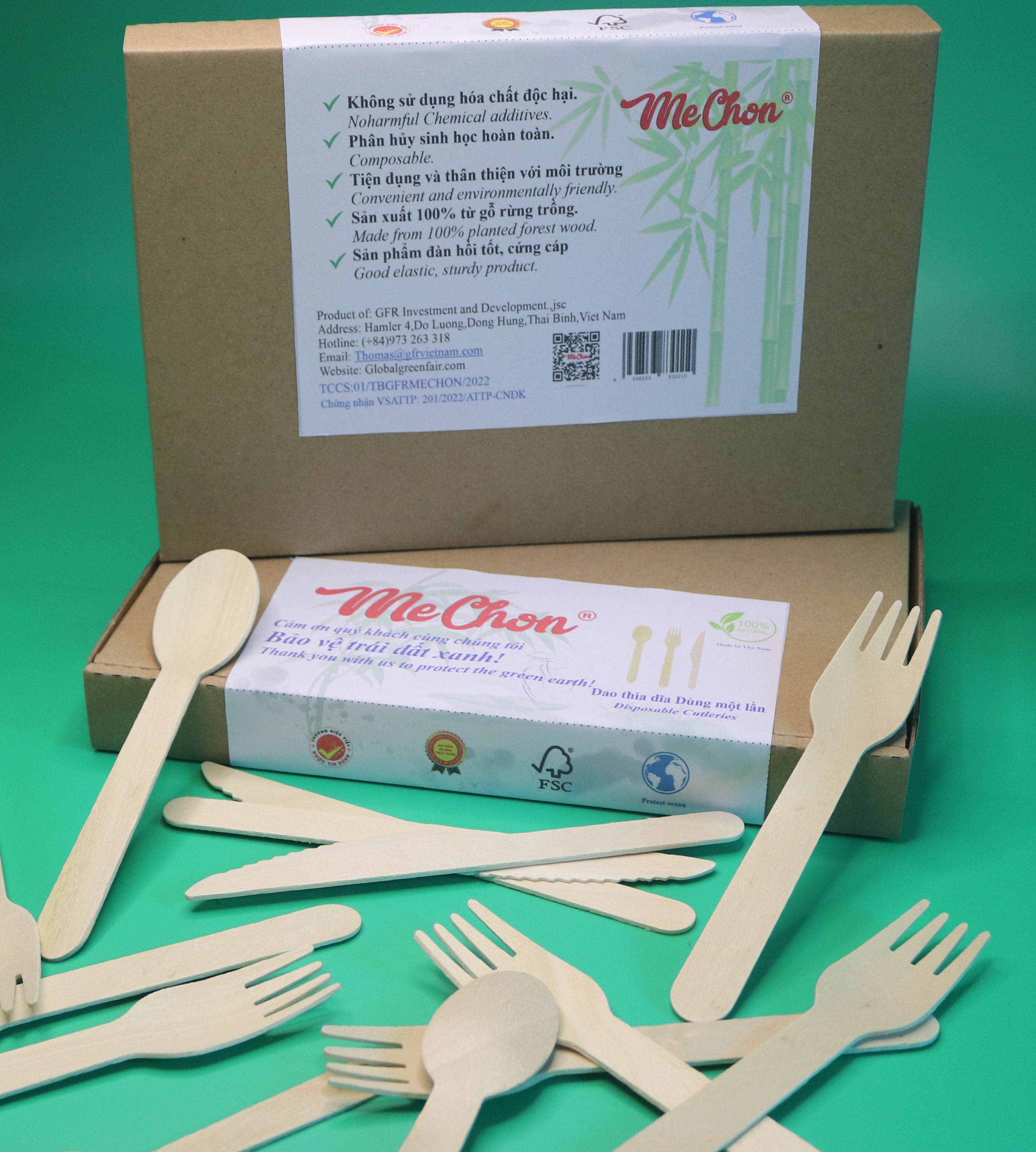 Dao thìa dĩa gỗ [SET 100 CHIẾC]