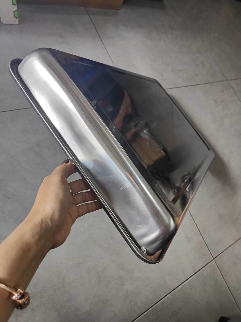 KHAY INOX SÂU 4,8CM DÙNG ĐỰNG THỨC ĂN,BƯNG BÊ NHIỀU KÍCH THƯỚC.