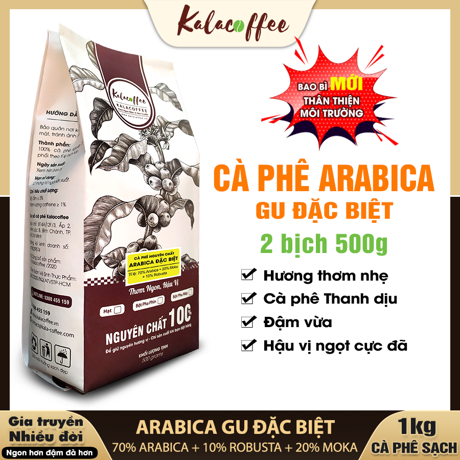 1KG Cà phê Arabica Gu Đặc Biệt nguyên chất 100% Không tẩm ướp hương liệu