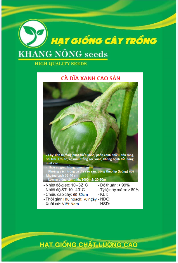 Hạt giống cà dĩa cao sản - gói 2gram