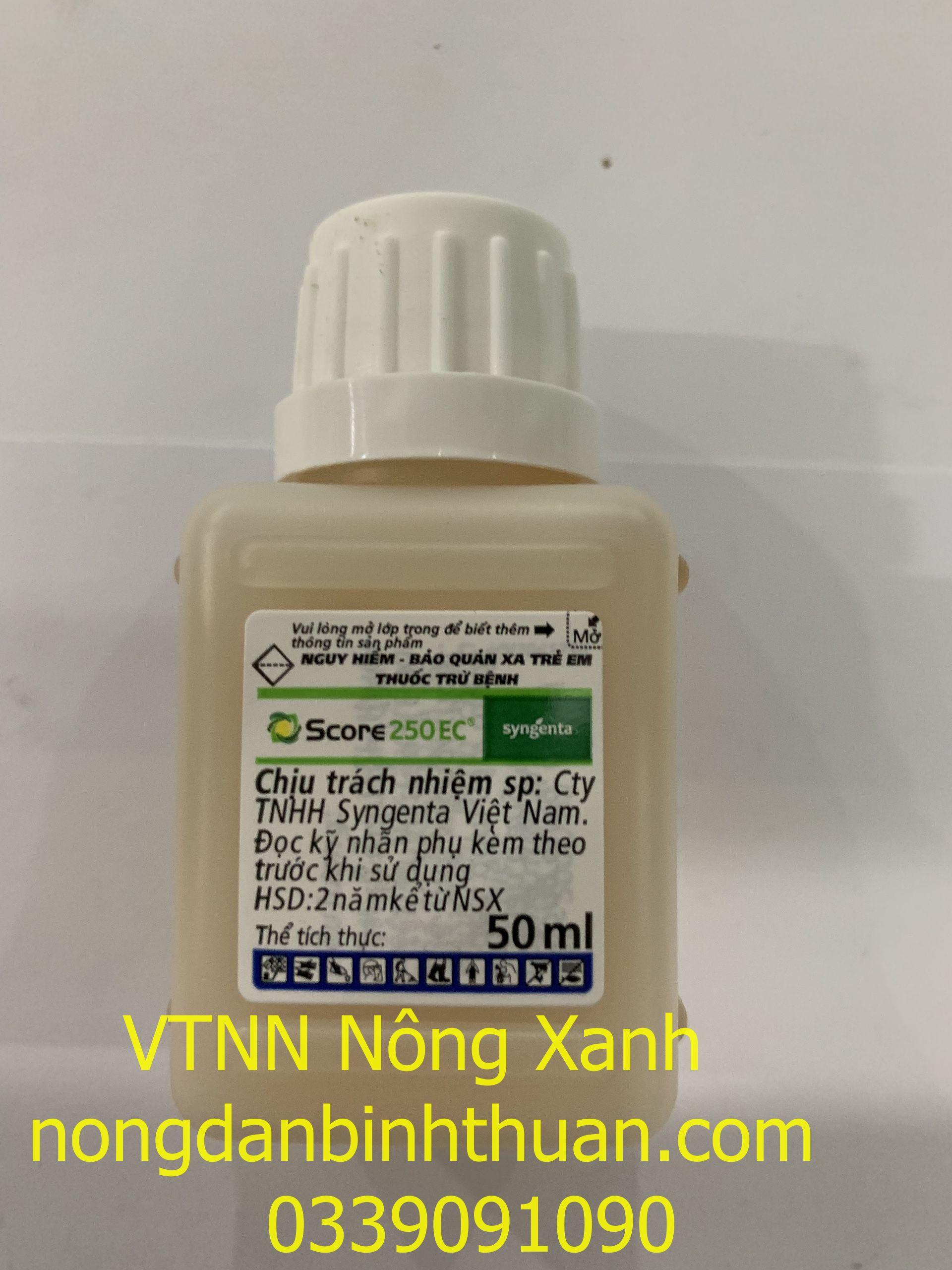 SCORE 250EC Thuốc trừ Bệnh phấn trắng, muội đen, đốm nâu trên cây trên hoa lan, Thán thư điều SCORE 250EC