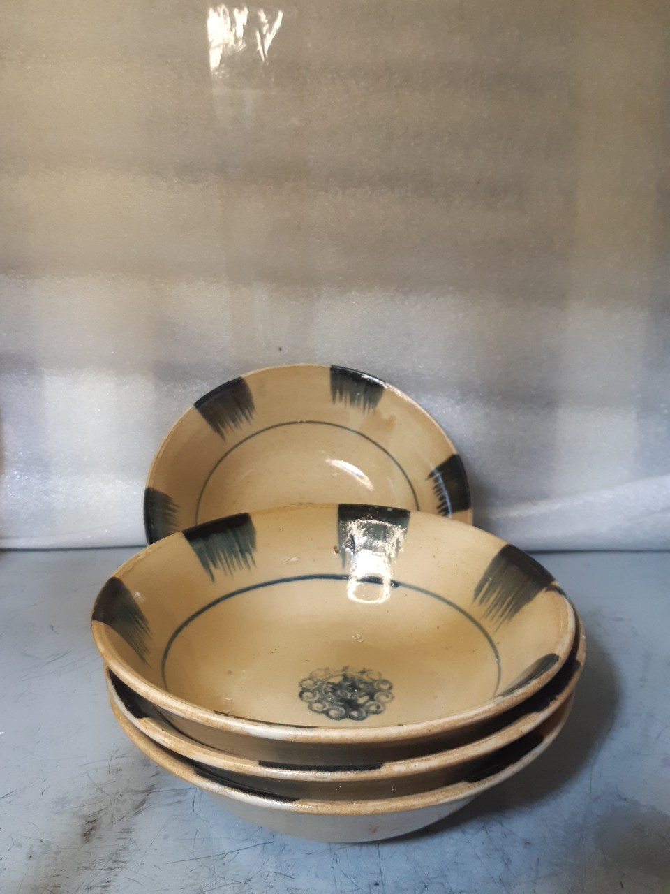 Combo 5 Tô kiểu xưa đá phết xanh nhỏ 16 cm ( hàng đá thô sơ)