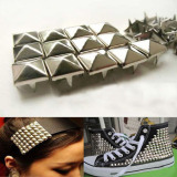 100Pcs Fashion 7mm DIY Spike Square Stud Rivet Punk Bag Belt Craft Silver - Intl