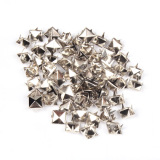 100Pcs Fashion 7mm DIY Spike Square Stud Rivet Punk Bag Belt Craft Silver - Intl