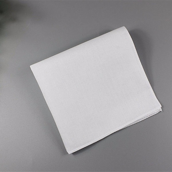 12pcs 28x28cm Men Plain White Cotton Handkerchiefs Hankies Sweat Face Towel - intl