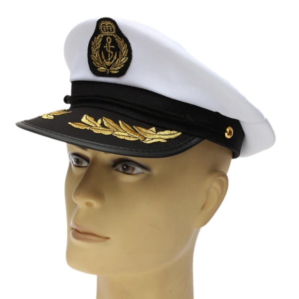 2 pcs Adult Yacht Boat Captain Hat Navy Cap Ship Sailor Costume Party Dress Cosplay - intl