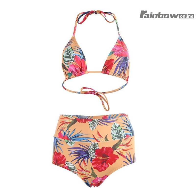 Nơi bán 2 cái Bộ Bikini Cao Cấp Đầm Sexy In Hoa Đồ Bơi-quốc tế (Blue Int:M)