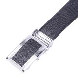 TH4114 - Dây nịt nam da thật vân cá sấu  màu đen