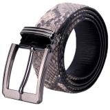 Dây nịt nam da trăn bản lớn đầu kim màu da nguyên thủy TH4316