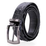 TH4727 - Dây nịt nam da cá sấu  lưng đầu kim màu đen