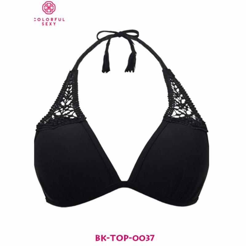 Nơi bán Áo bơi tự phối nâng ngực không gọng Colorful Sexy tua rua đen