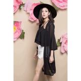 Aó cardigan kimono đen from dài có tay