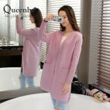 Áo choàng len áo khoác len nữ sọc ngang dài tay queenbe GLA063 tím