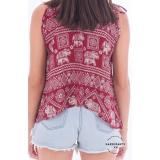 [HCM]Áo hai dây hàng Thái Harem Pants Traditional Sleeveless Elephant Red (màu đỏ)