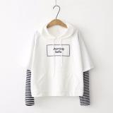 Áo hoodie phối tay kẻ sọc thời trang