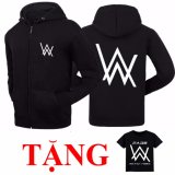 Áo khoác Alan Walker hoodie tặng áo thun Alan Walker ( Đen)