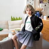 [HCM]Áo khoác bomber thêu hoa size M đen