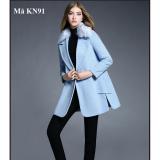 Áo khoác dạ cổ lông nữ kn91