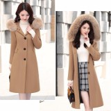 Áo khoác Dạ măng tô dài cổ Lông rời cao cấp