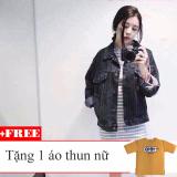 Áo Khoác Jean Nữ (Xám Đen)