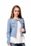 Áo khoác jeans nữ đính hạt giá gốc