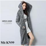Áo khoác len cardigan nữ có mũ KN99