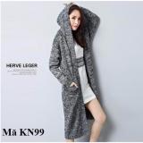 Áo khoác len cardigan nữ có mũ KN99