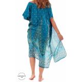 [HCM]Áo Kimono phong cách Bohemian Mediterranean Blue Peacock Harem Pants (màu xanh)