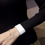 Áo len thu đông nữ dài tay cổ tim (TRẮNG)