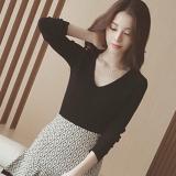 Áo len thu đông nữ dài tay cổ tim (XÁM)